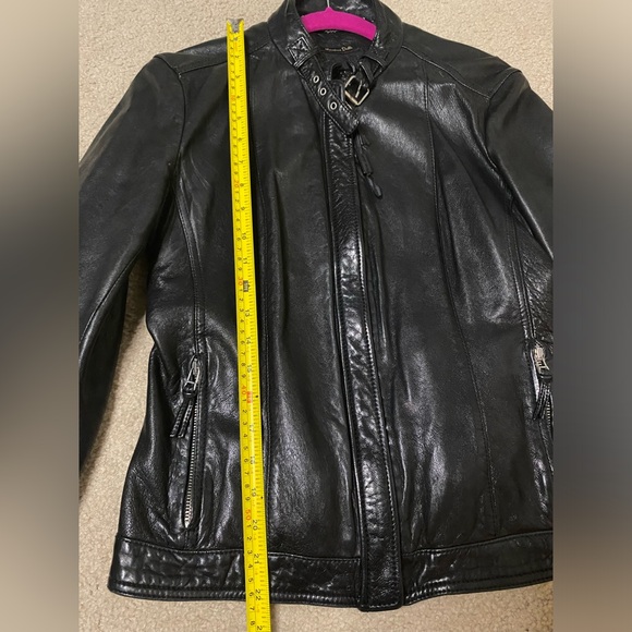 Massimo Dutti genuine sheepskin leather biker jacket black (Women, M size) - Picture 16 of 16